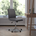 Gray Mid-Back Armless Swivel Task Office Chair W1498