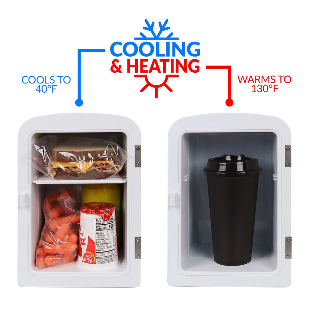 Black 6-Can Personal Cooling and Heating Refrigerator with Carry Handle I65327