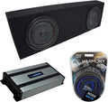 Dual 10 Black Sub Box Enclosure & Amp D168