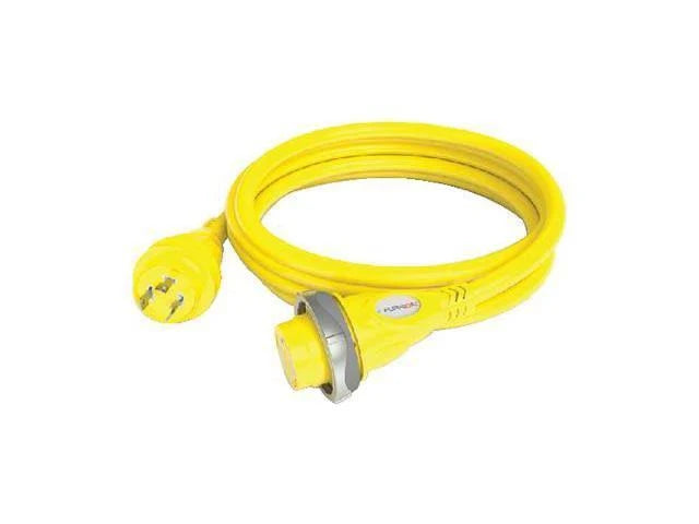 30A 125V Marine Cordset 50ft Yellow D924