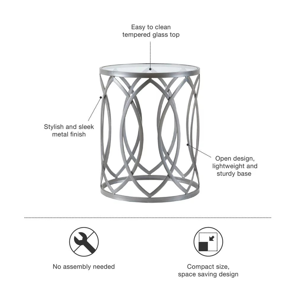 Metal Eyelet Accent Table S247