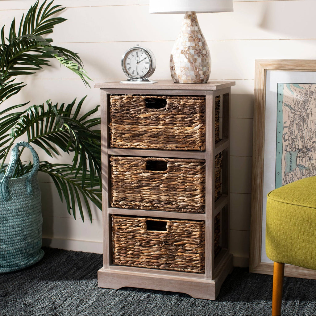 Wicker Basket Storage Side Table A218033
