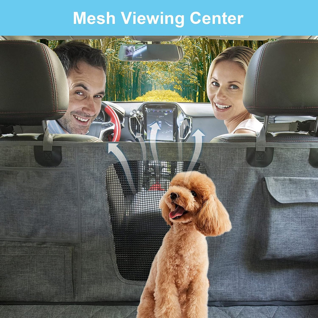 Gray Waterproof Dog Car Seat Cover with Mesh Window G20821