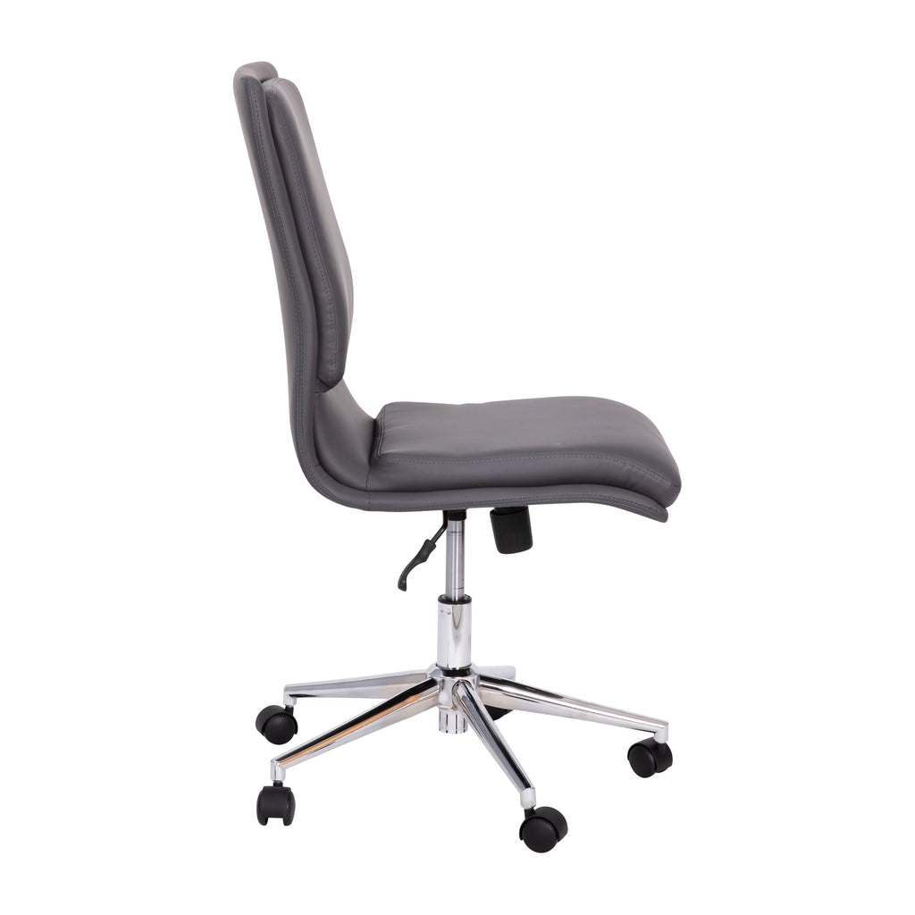 Gray Mid-Back Armless Swivel Task Office Chair W1498
