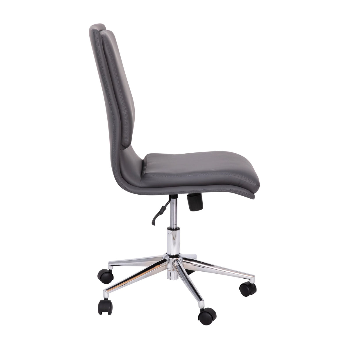 Gray Mid-Back Armless Swivel Task Office Chair W1498