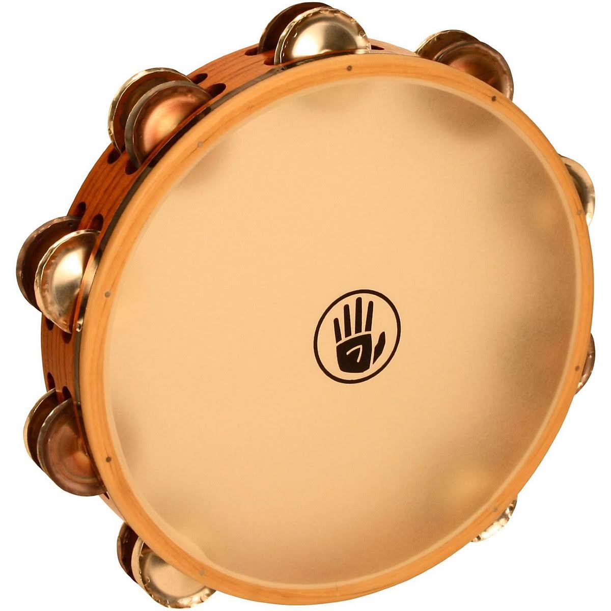 10 Chromium/Silver Double Row Tambourine with Calf Head O379