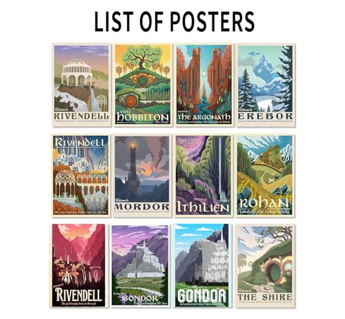 12pcs Landscape Posters Wall Art Collage Kit 11.2x16.5inch L132