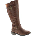 Brown Knee High Side Zipper Riding Boots Z544