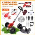Cordless Electric Grass Trimmer with Wheels Q69330