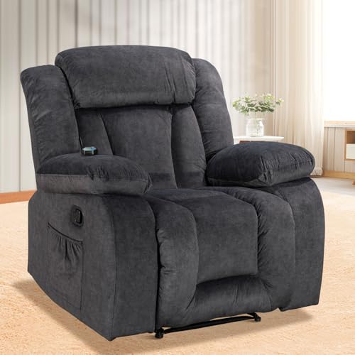 Oversized Khaki Recliner Chair with 360 Degree Swivel I535