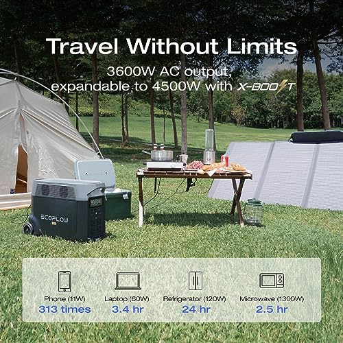 2 DELTA Pro 3 with 50 Amp Hub, 120/240V 8000W AC Output, Solar Generator F916832