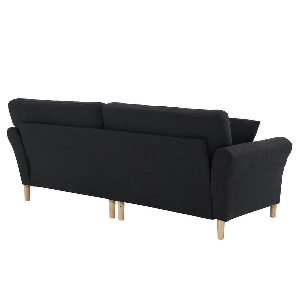 Black Upholstered 2-Seat Sofa with 2 Pillows Q381206