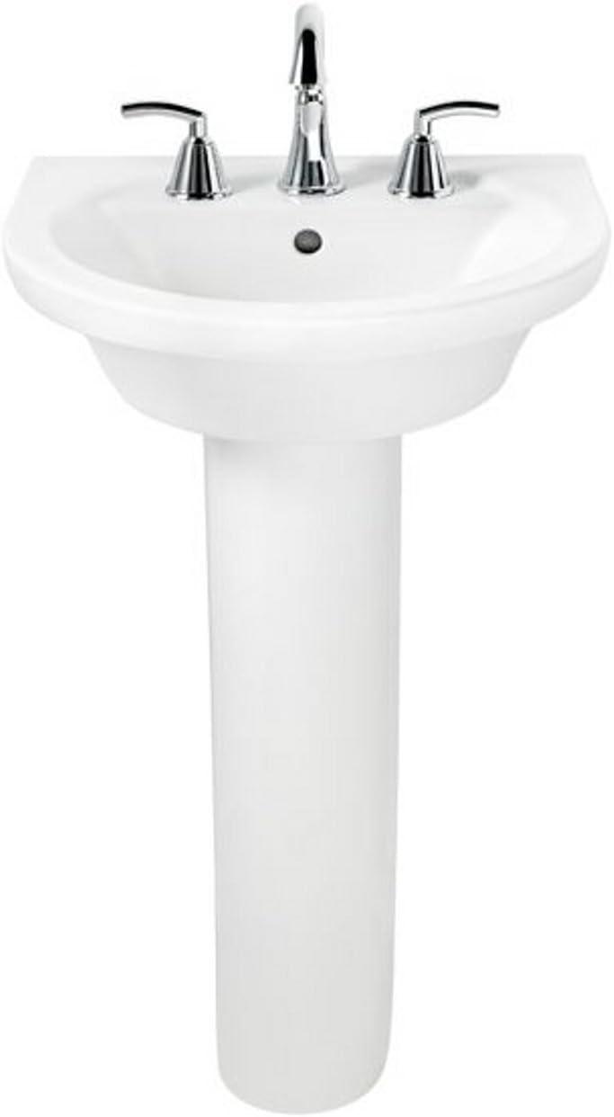 White 8-Inch Pedestal Lavatory Sink E886317