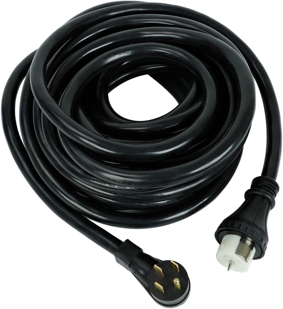 50 Amp RV Extension Cord 125V/250V Twist Lock Connector Black 50ft F916792