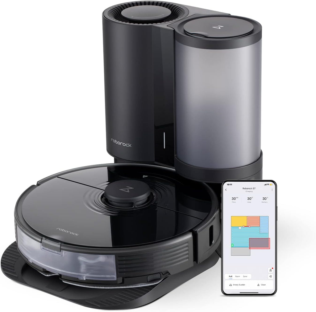 White Robot Vacuum and Sonic Mop with Auto-Empty Dock L147620