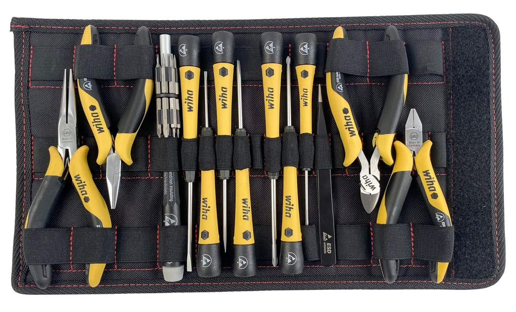26 Piece ESD Safe Precision Screwdrivers Pliers and Bits Set with Velcro Pouch B60622
