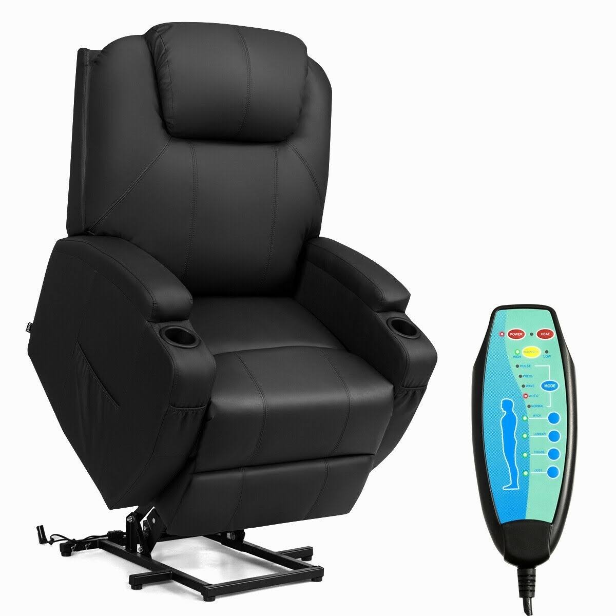 Black Heated Vibration Massage Power Recliner W395790