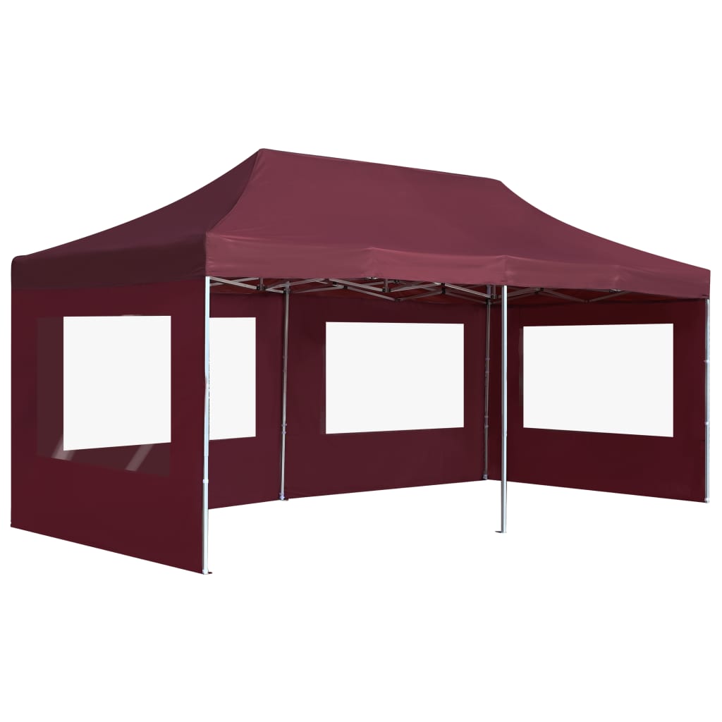 Wine Red Aluminum Folding Party Tent with Walls M34186