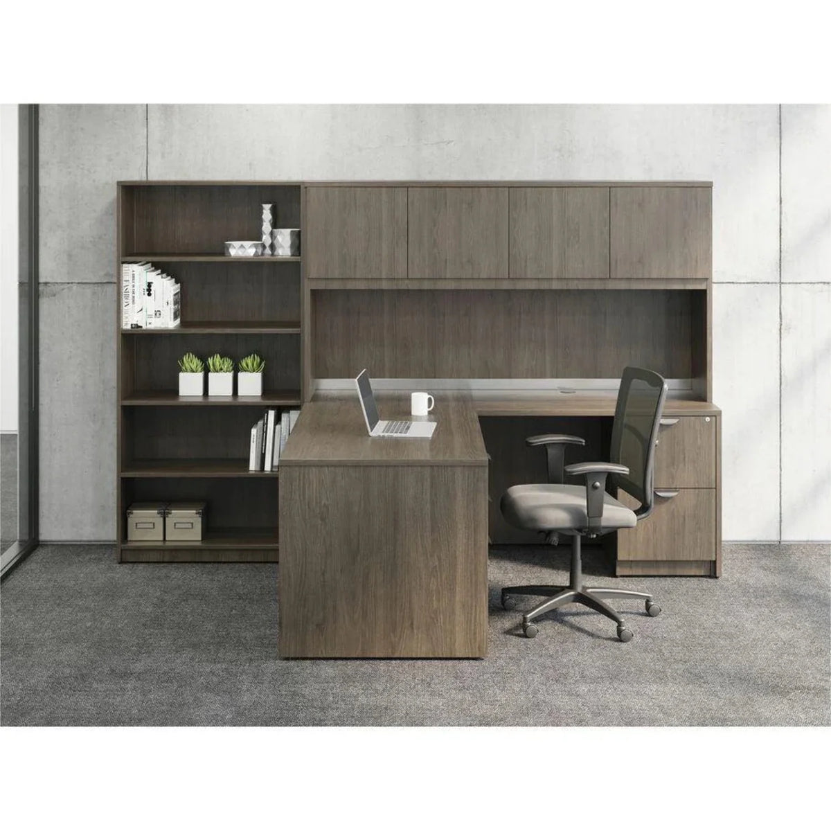 24 x 42 in. Gray Elm Laminate Desk Unit C7180