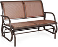 Brown Steel 48 Inch 2 Person Swing Glider Chair Y218412