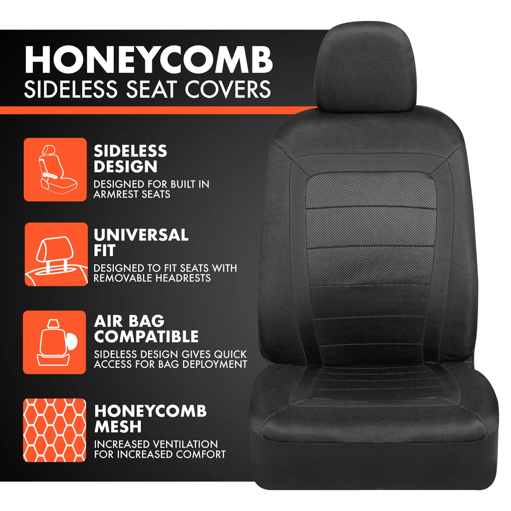 Black Sideless Front Seat Protector Pair V550692