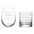 Set of 2 Stemless Glasses X41998