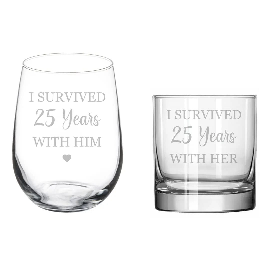 Set of 2 Stemless Glasses X41998