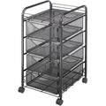 Black Double Mesh Mobile File Cart B2495