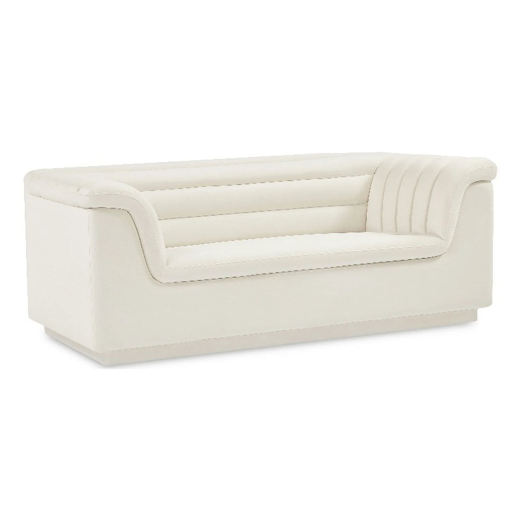 Cream Velvet Loveseat A11382
