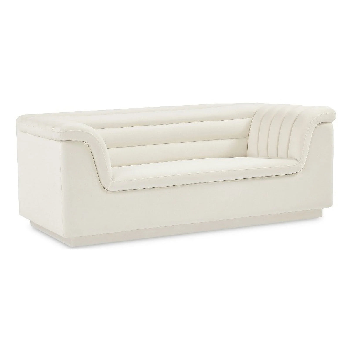 Cream Velvet Loveseat A11382