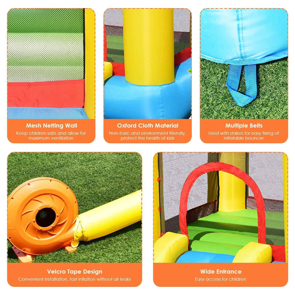 Inflatable Bounce House Slide Jumping Castle Bouncer with Pool and Blower I360
