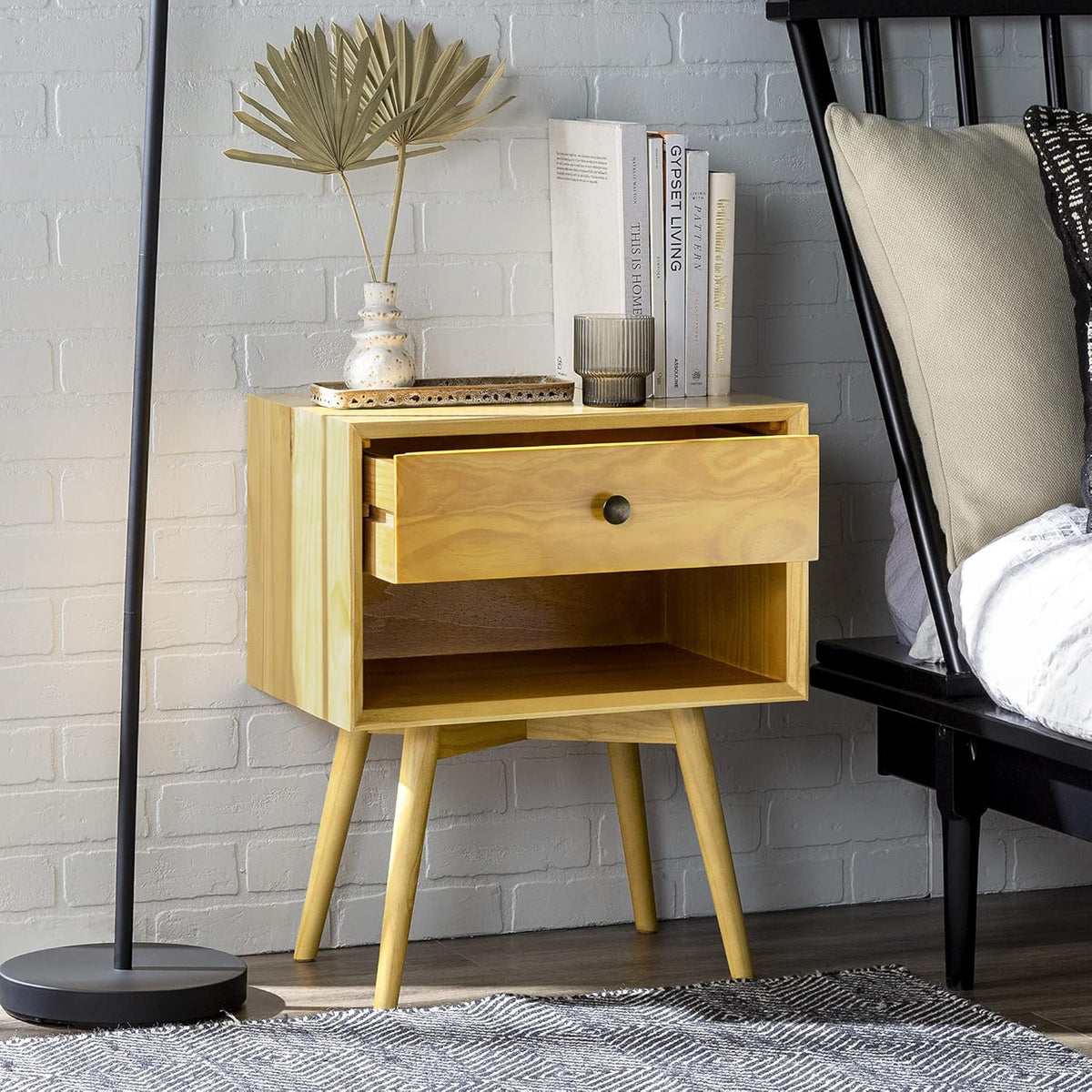 2 Piece 2 Drawer Solid Wood Nightstand Set I354427