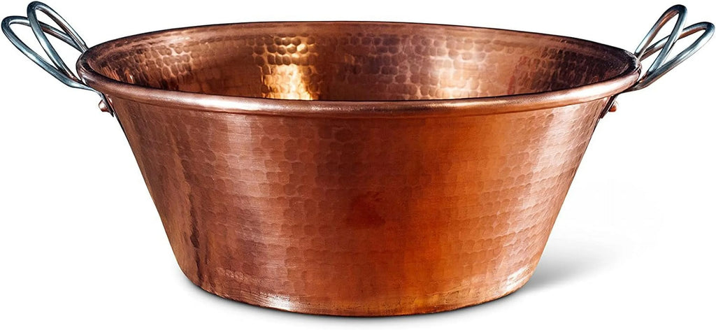 4 Qt 12 In Solid Copper Hand Hammered Jam Pan P5166