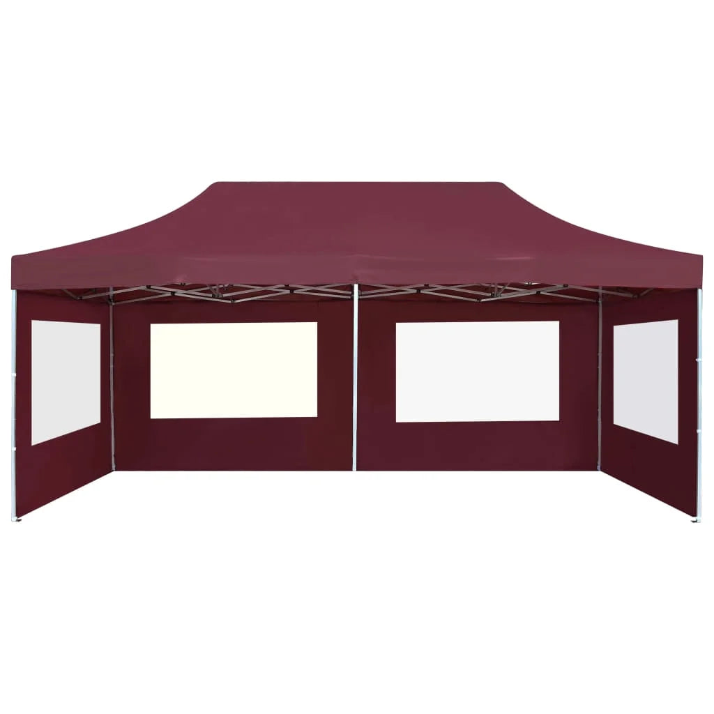Wine Red Aluminum Folding Party Tent with Walls M34186
