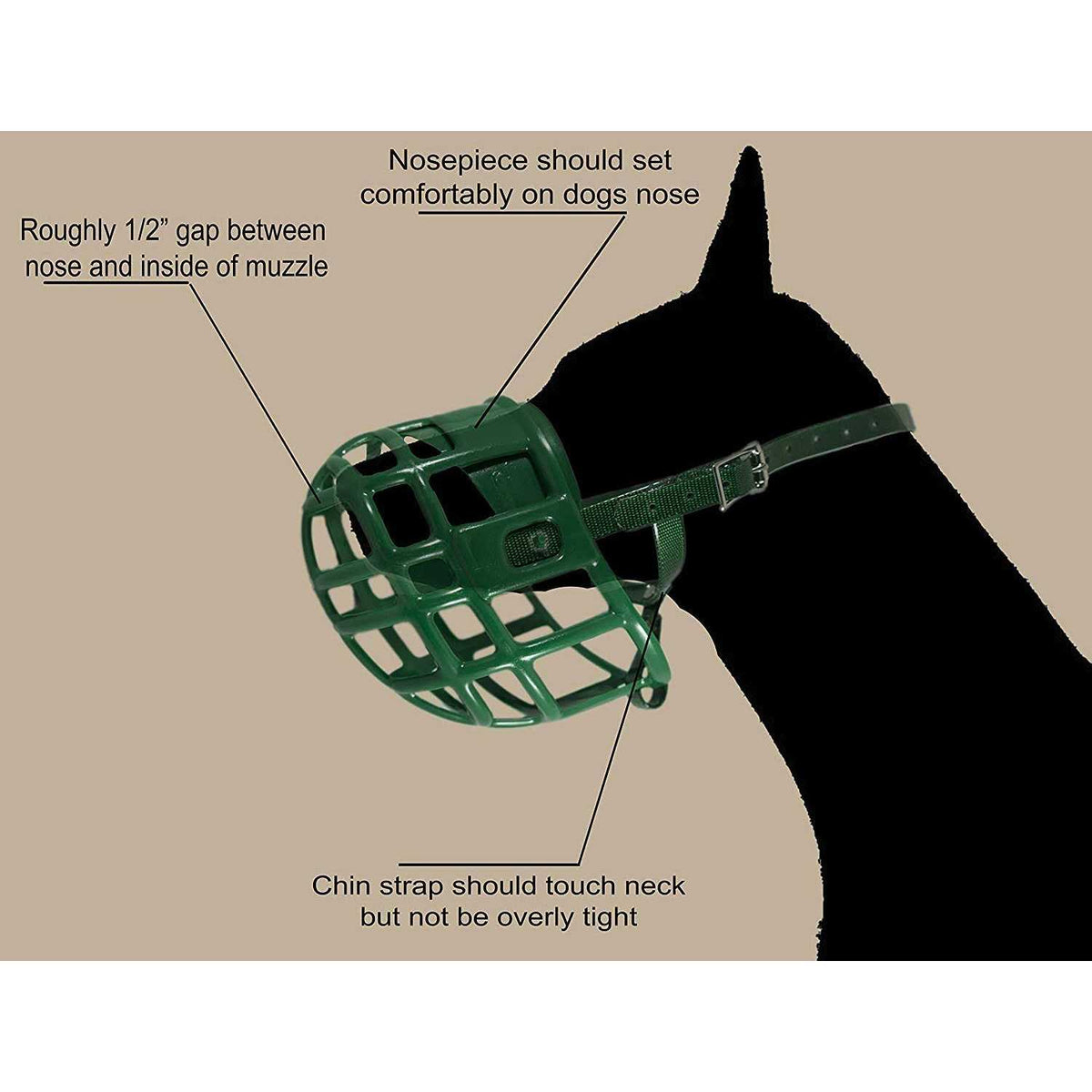 Plastic Dog Muzzle with Adjustable Headstall F7859
