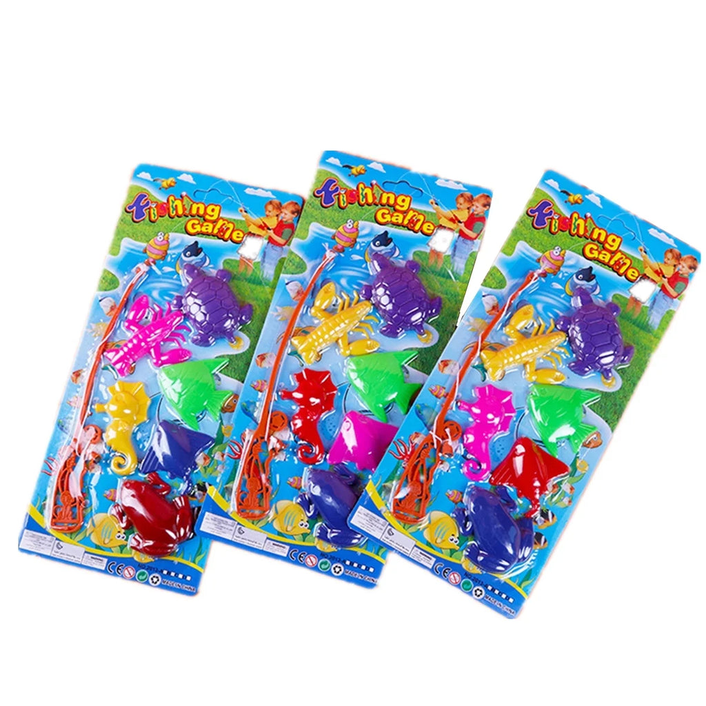 7Pcs Magnetic Fishing Toys Set with Fishing Rod D420445