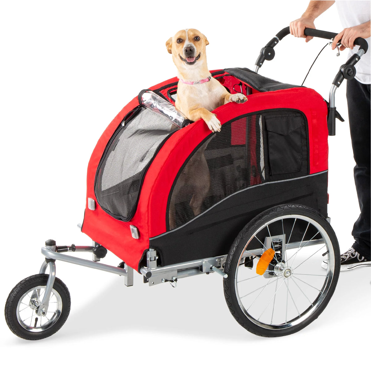 2-in-1 Dog Bike Trailer Pet Stroller Bicycle Carrier D2927