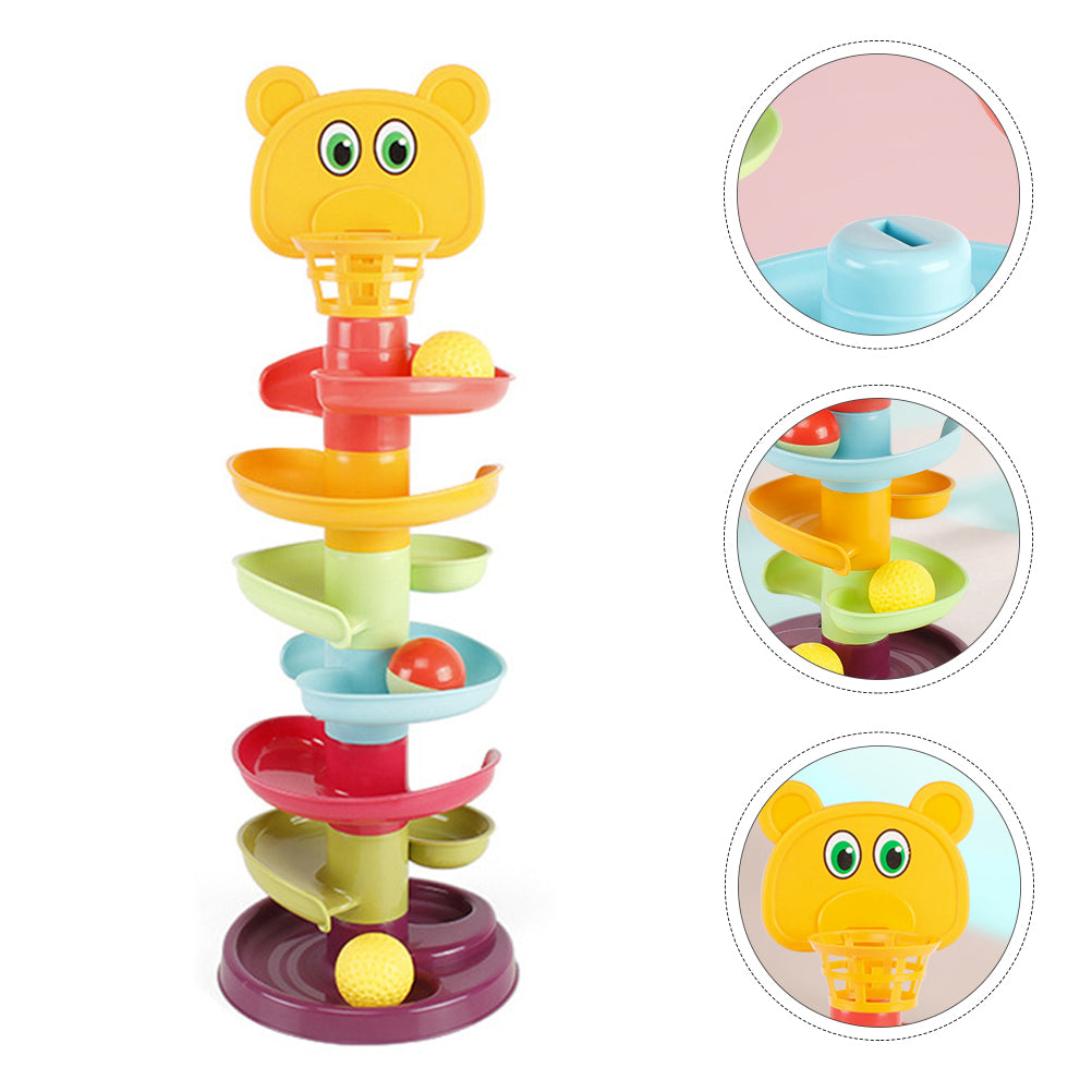 Kid Track Sliding Ball Tower Toy Stacking Toy with 3 Balls Y323