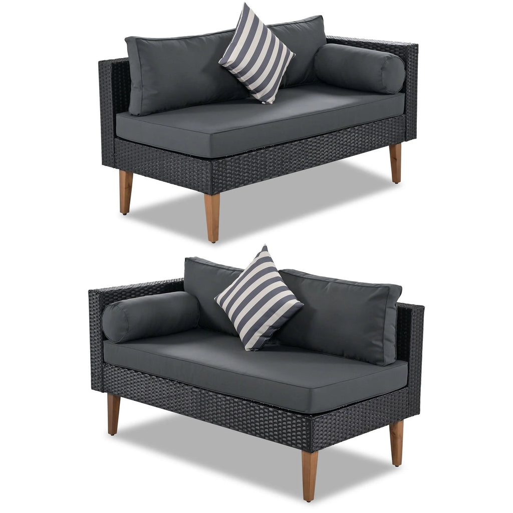 4 Pieces All-Weather Wicker Patio Sofa Set D273409