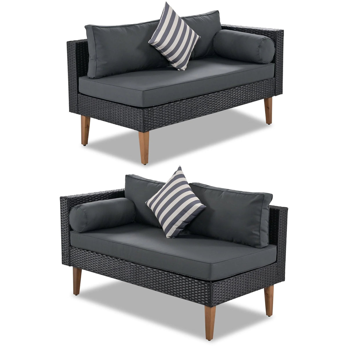 4 Pieces All-Weather Wicker Patio Sofa Set D273409