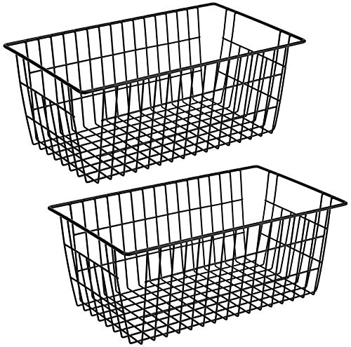 Freezer Baskets, Pantry Storage Bins, Metal Wire Organizer 14"x11"x6" F177