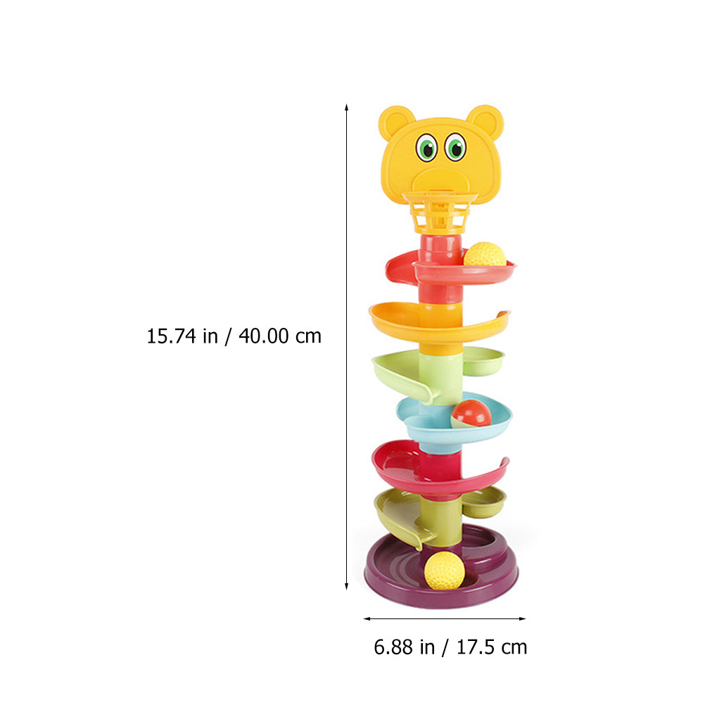 Kid Track Sliding Ball Tower Toy Stacking Toy with 3 Balls Y323