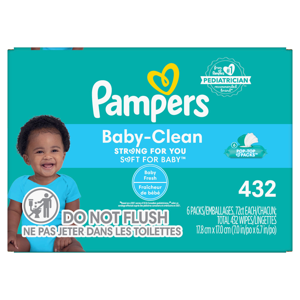Baby Fresh Scented Pop-Top Wipes 432 Count P136227