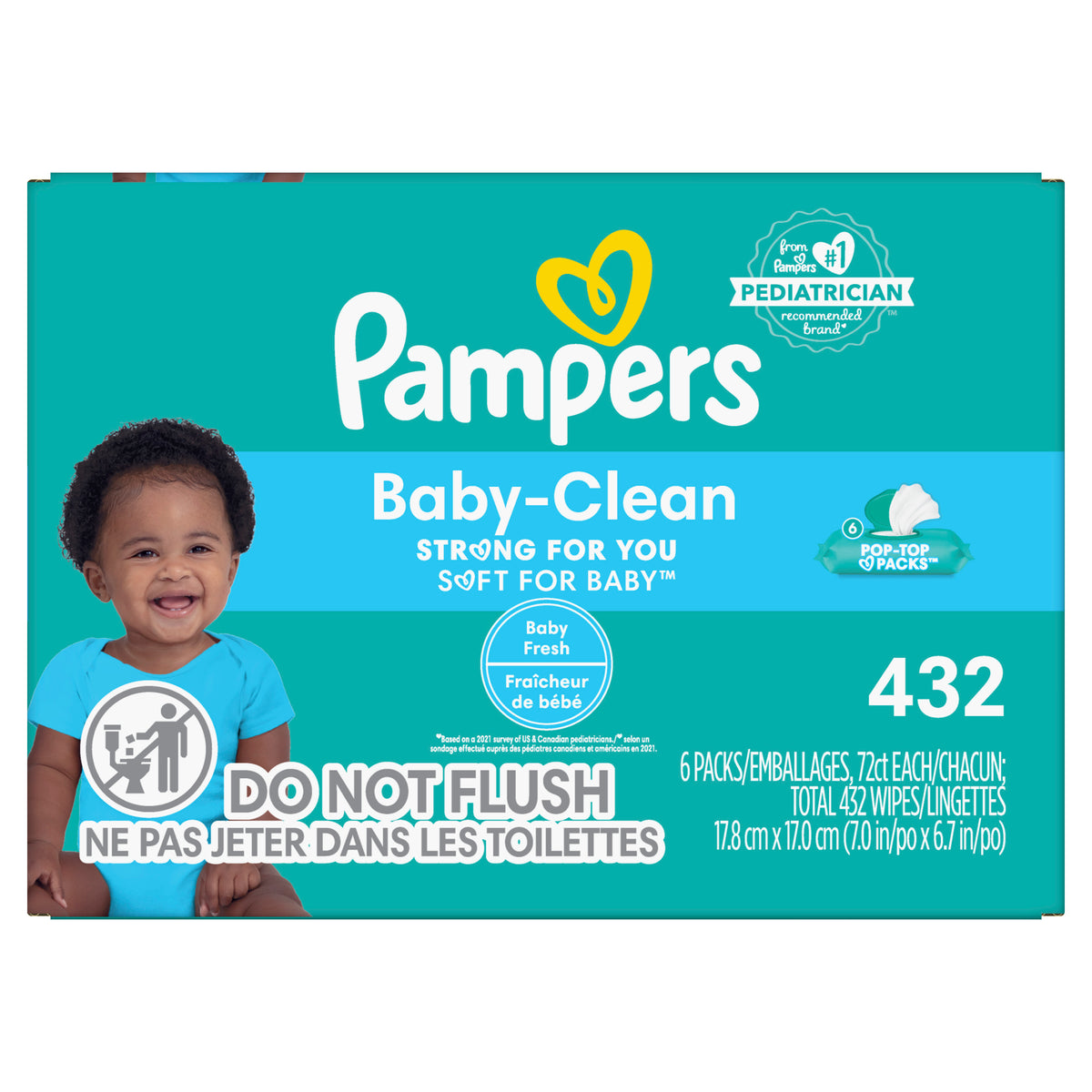 Baby Fresh Scented Pop-Top Wipes 432 Count P136227
