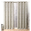 Floral Room Darkening Grommet Top Curtain Panel Pair 52"x84" Linen S57635