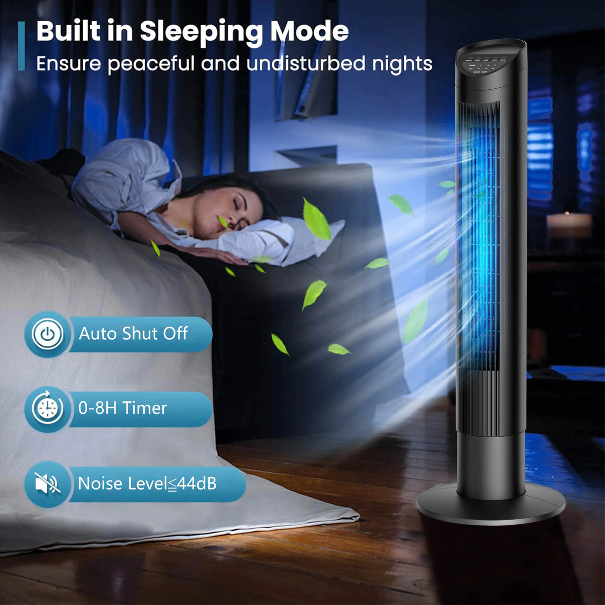 35 Standing Floor Fan with Remote, 3 Speeds, 3 Modes, 8H Timer I983562