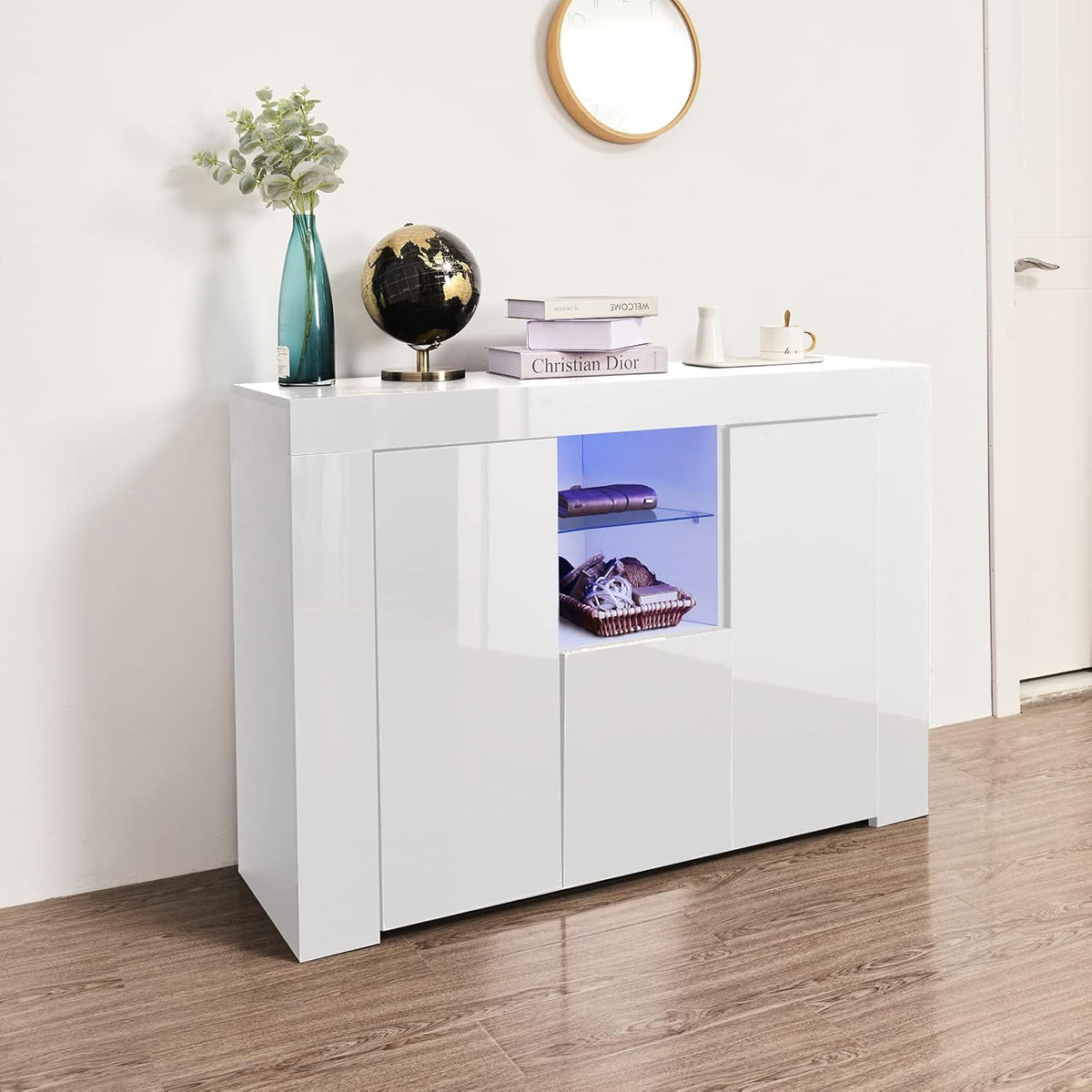 Black Sideboard Storage Cabinet with Drawer and 2 Doors X345