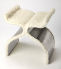 Faux Fur Silver Stool I252