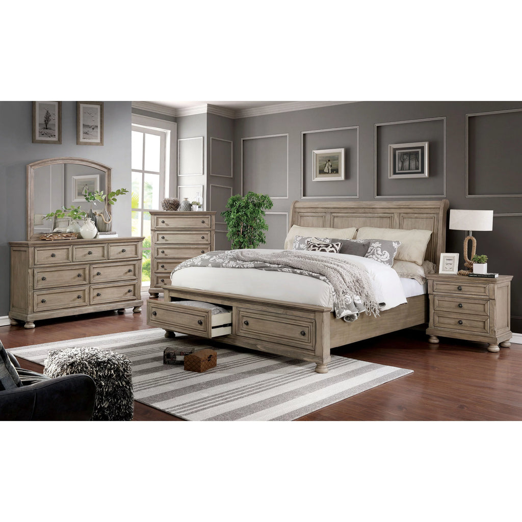 Grey Acacia 7-Drawer Dresser and Mirror Set C414