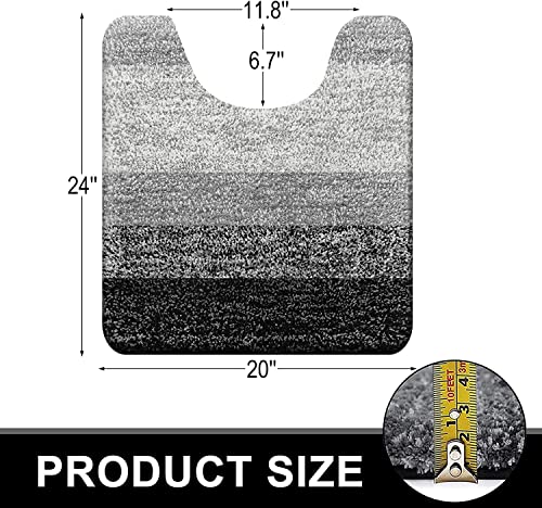 Grey U-Shaped Microfiber Toilet Bath Mat Q2163